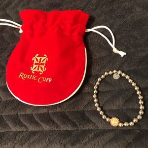 Rustic Cuff Ireland Silver bracelet w rose gold